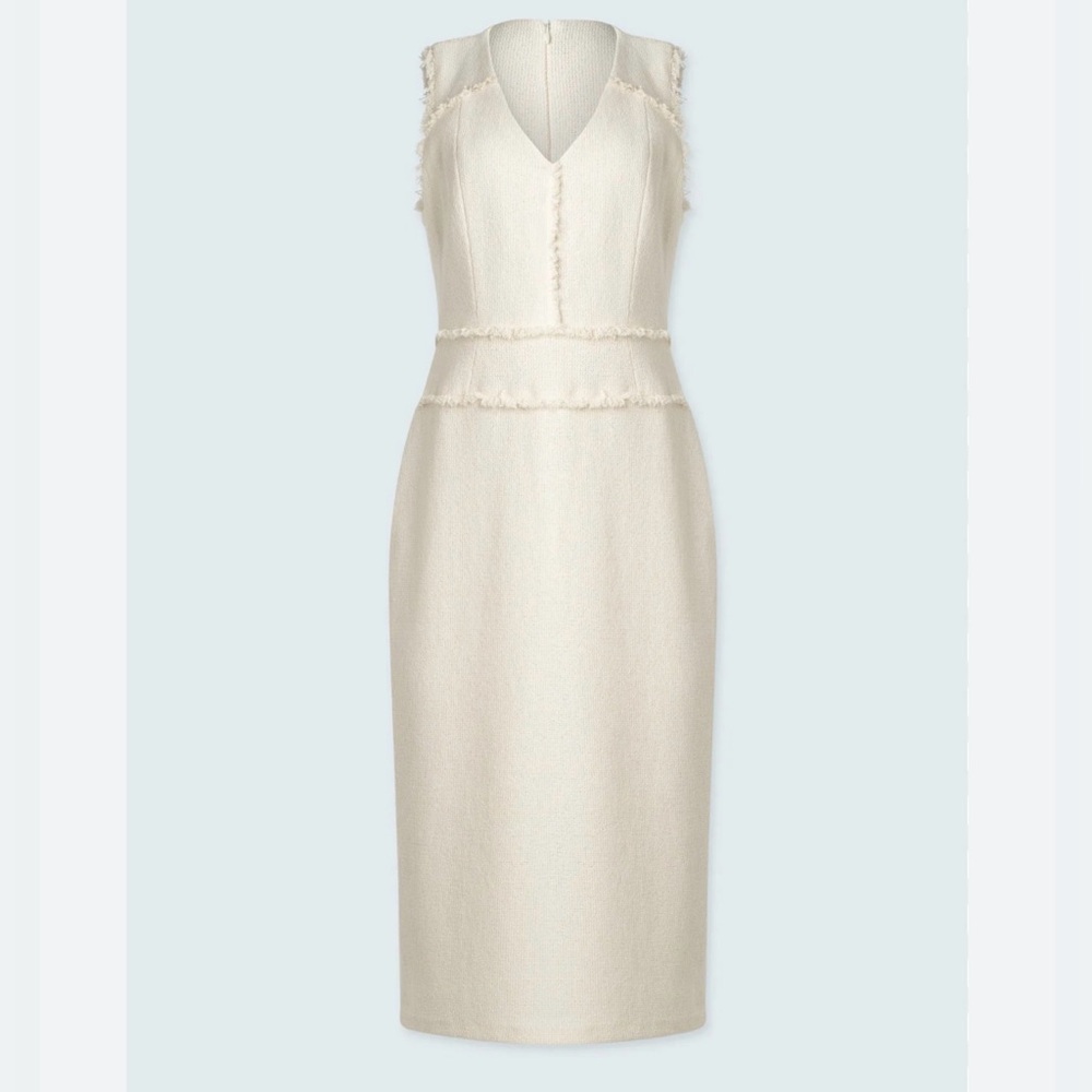 Iris Setlakwe Sleeveless Dress with Raw Edge - Natural